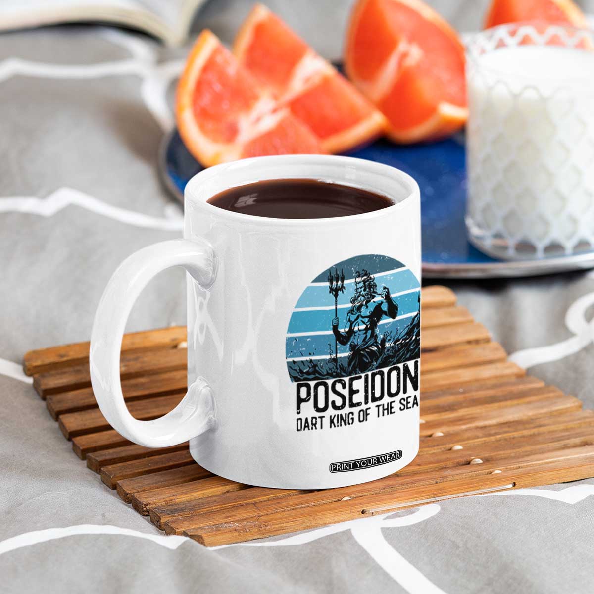 Ancient Greek Mythology Poseidon Dartist Coffee Mug Dart King Of The Sea Trident TS12 Print Your Wear