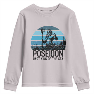 Ancient Greek Mythology Poseidon Dartist Youth Sweatshirt Dart King Of The Sea Trident TS12 Ice Gray Print Your Wear