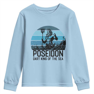 Ancient Greek Mythology Poseidon Dartist Youth Sweatshirt Dart King Of The Sea Trident TS12 Light Blue Print Your Wear