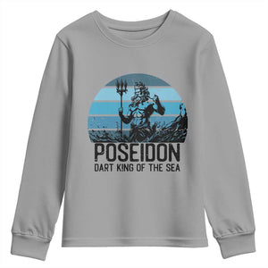 Ancient Greek Mythology Poseidon Dartist Youth Sweatshirt Dart King Of The Sea Trident TS12 Sport Gray Print Your Wear