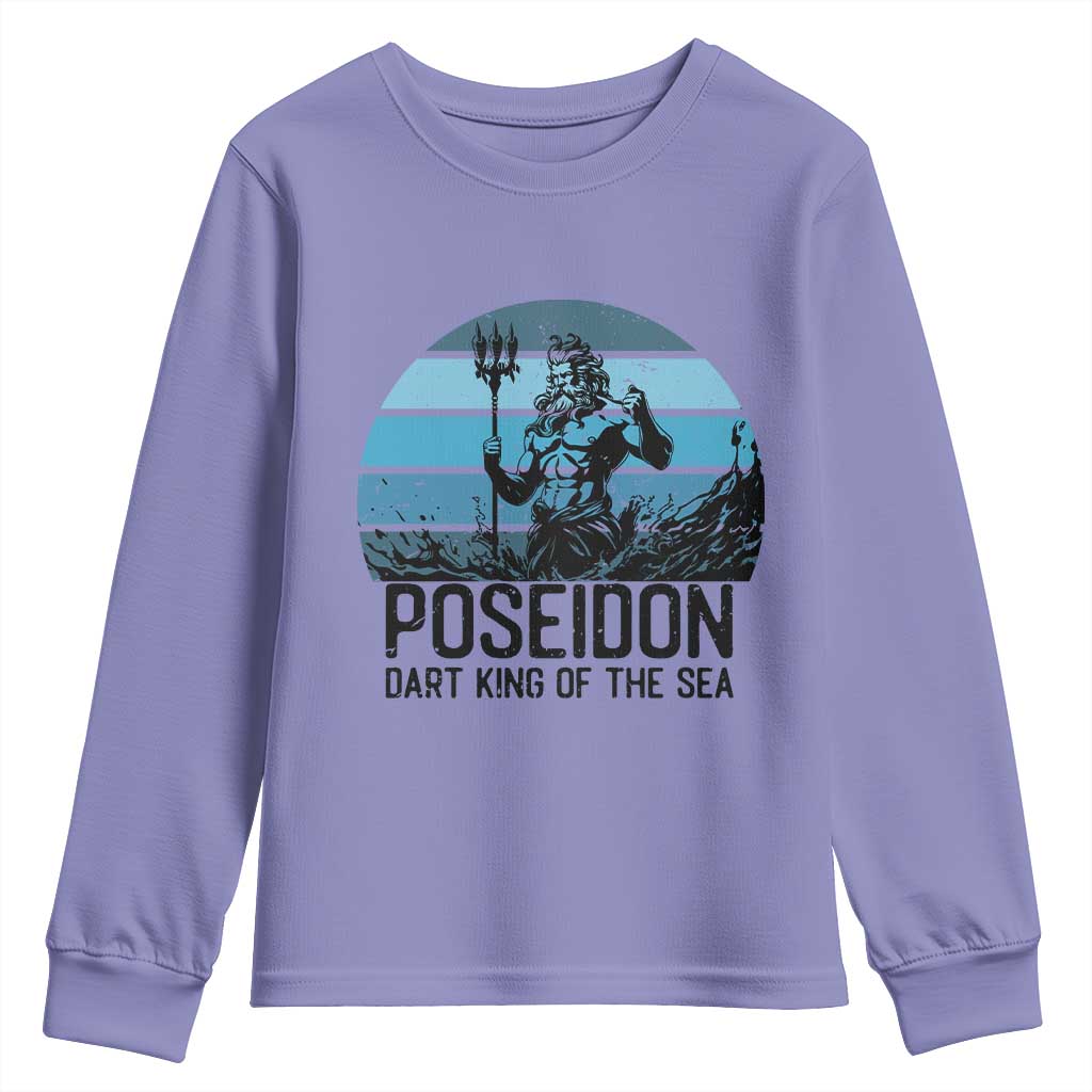 Ancient Greek Mythology Poseidon Dartist Youth Sweatshirt Dart King Of The Sea Trident TS12 Violet Print Your Wear