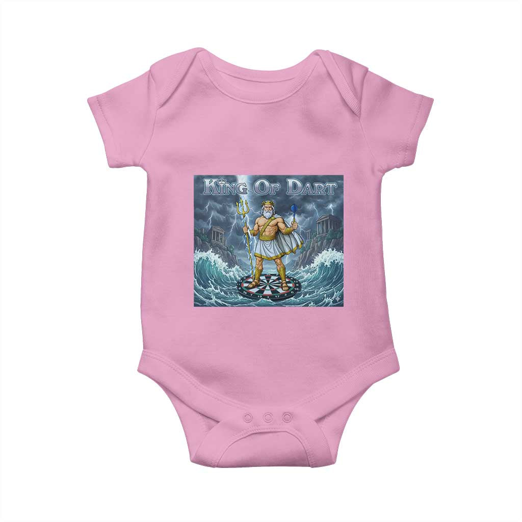 Greek Mythology Poseidon Dart Player Baby Onesie King Of Dart Trident Thrower TS12 Light Pink Print Your Wear