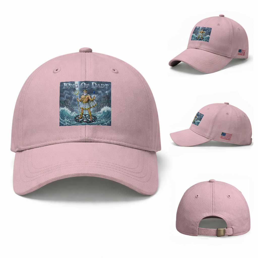 Greek Mythology Poseidon Dart Player Baseball Cap King Of Dart Trident Thrower TS12 Baseball Cap Universal Fit Light Pink Print Your Wear