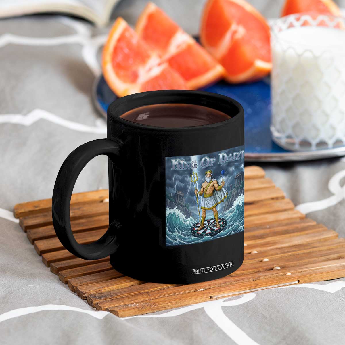 Greek Mythology Poseidon Dart Player Coffee Mug King Of Dart Trident Thrower TS12 Print Your Wear