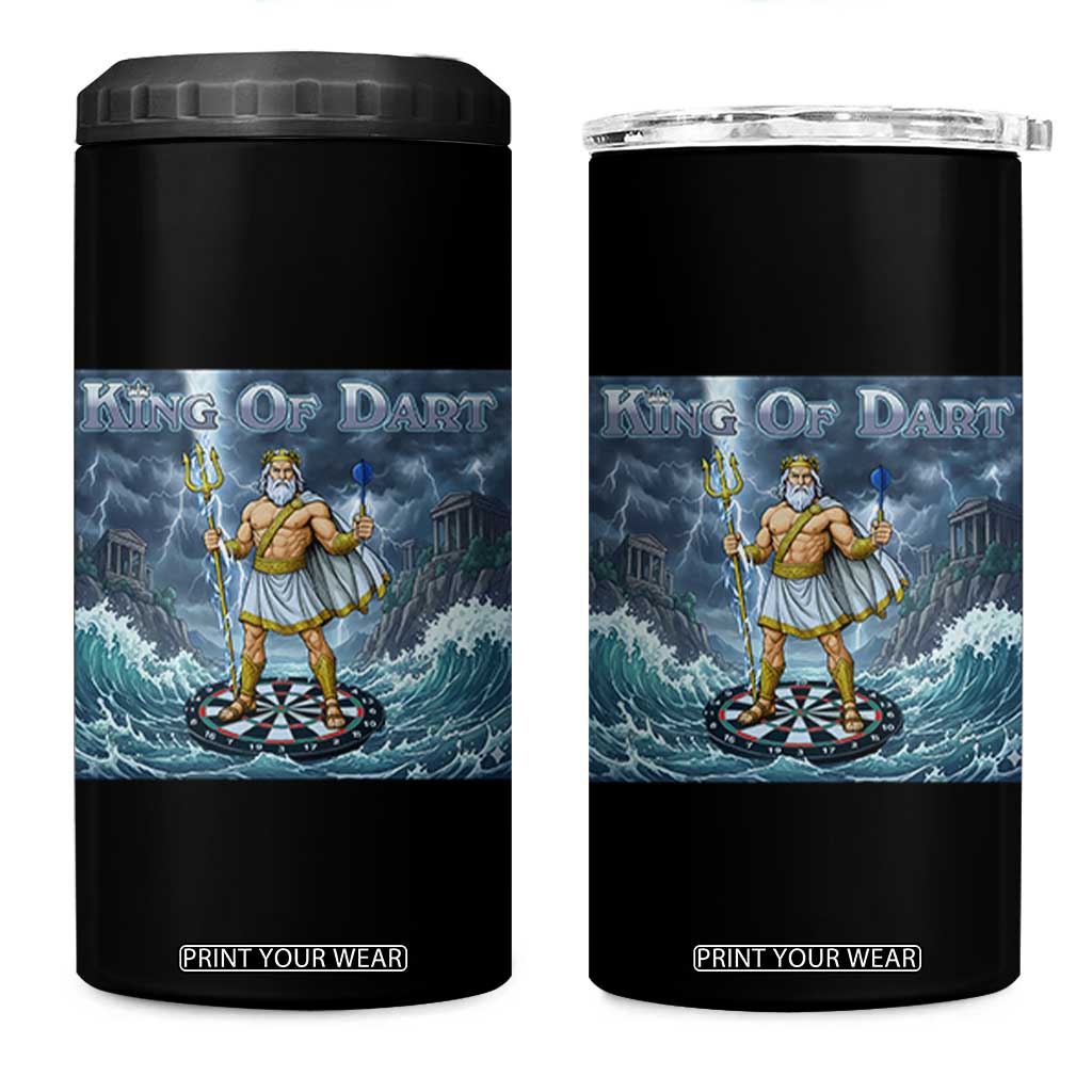 Greek Mythology Poseidon Dart Player 4 in 1 Can Cooler Tumbler King Of Dart Trident Thrower TS12 One Size: 16 oz Black Print Your Wear