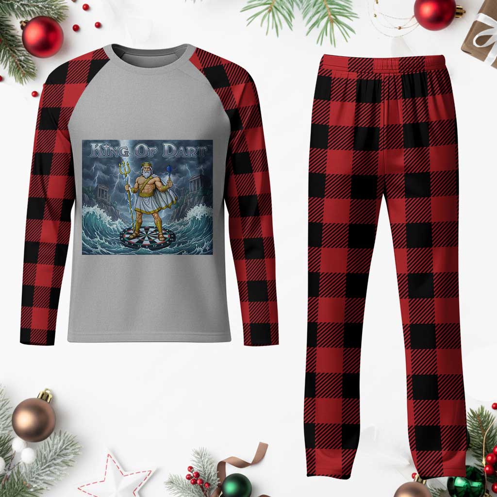 Greek Mythology Poseidon Dart Player Plaid Pajama Set King Of Dart Trident Thrower TS12 Buffalo Plaid Print Your Wear