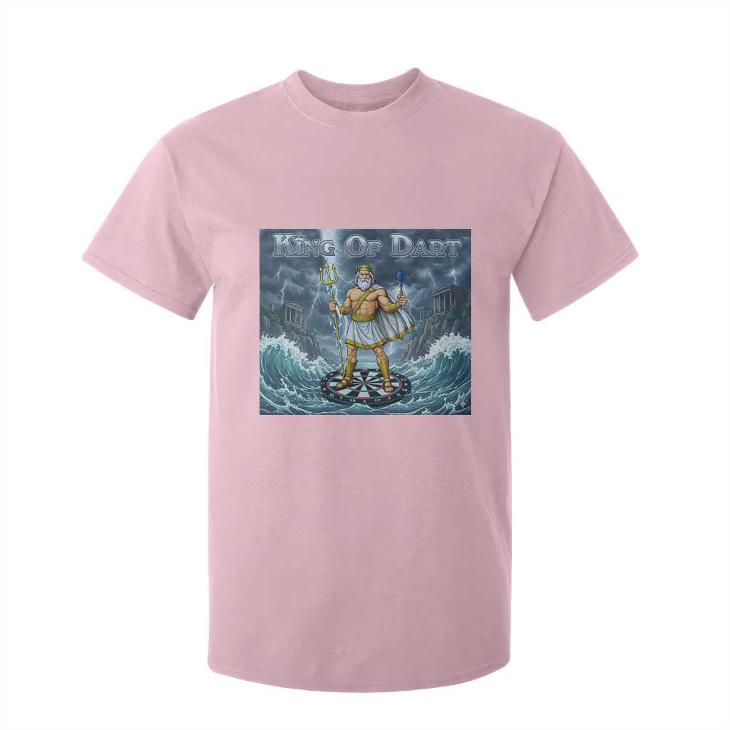 Greek Mythology Poseidon Dart Player T Shirt For Kid King Of Dart Trident Thrower TS12 Light Pink Print Your Wear