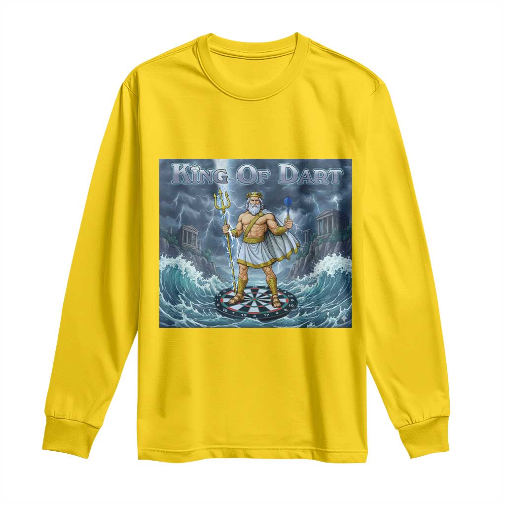 Greek Mythology Poseidon Dart Player Long Sleeve Shirt King Of Dart Trident Thrower TS12 Daisy Print Your Wear