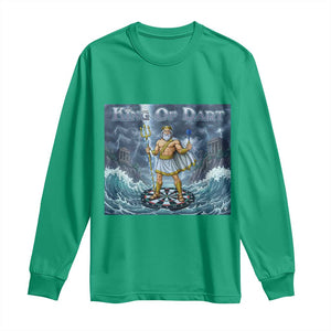 Greek Mythology Poseidon Dart Player Long Sleeve Shirt King Of Dart Trident Thrower TS12 Irish Green Print Your Wear