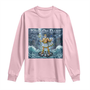 Greek Mythology Poseidon Dart Player Long Sleeve Shirt King Of Dart Trident Thrower TS12 Light Pink Print Your Wear