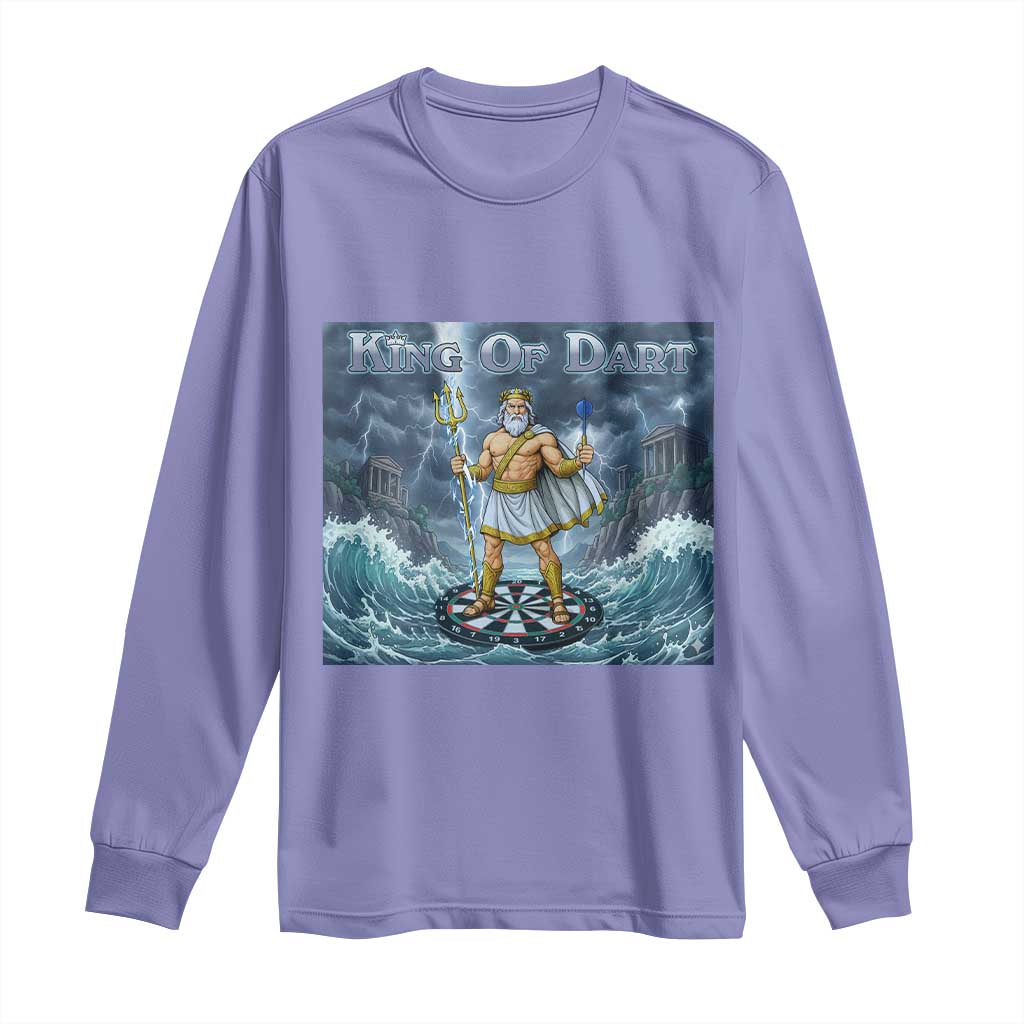 Greek Mythology Poseidon Dart Player Long Sleeve Shirt King Of Dart Trident Thrower TS12 Violet Print Your Wear