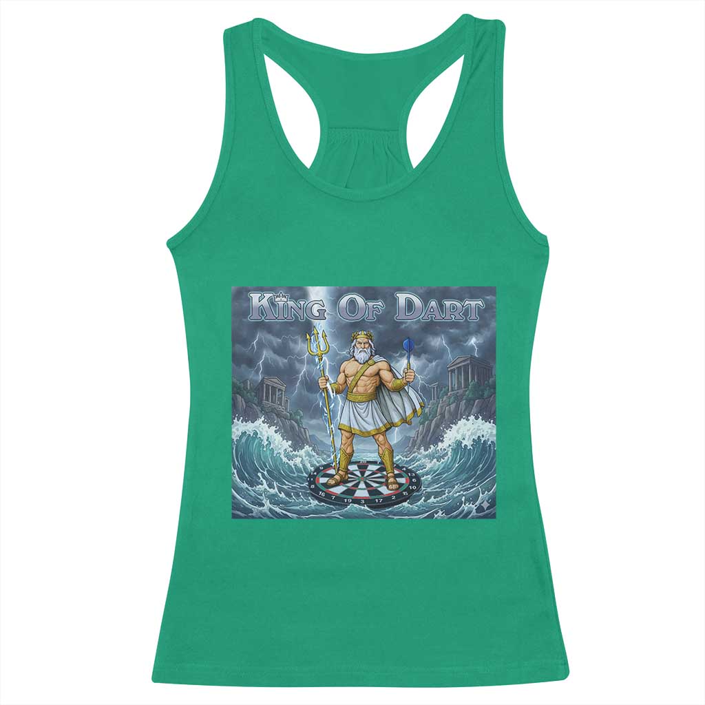 Greek Mythology Poseidon Dart Player Racerback Tank Top King Of Dart Trident Thrower TS12 Irish Green Print Your Wear