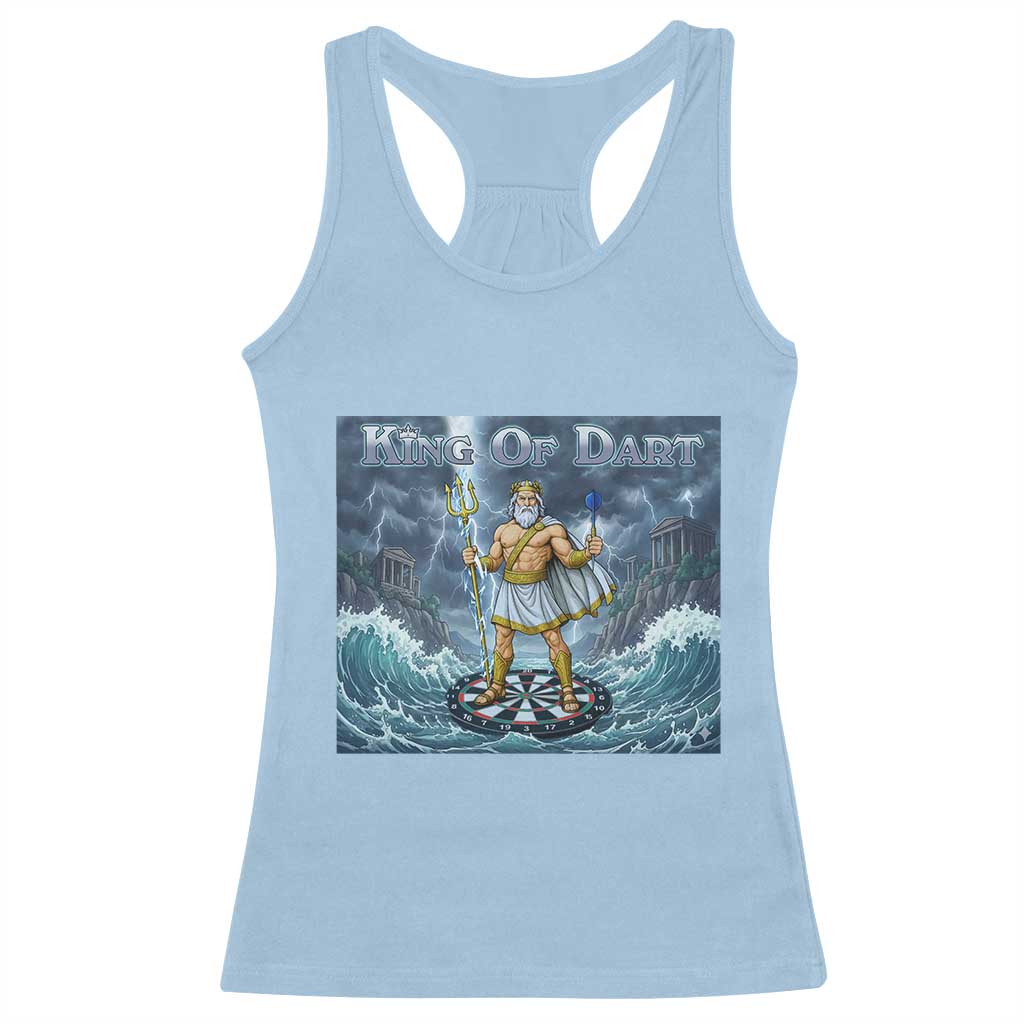 Greek Mythology Poseidon Dart Player Racerback Tank Top King Of Dart Trident Thrower TS12 Light Blue Print Your Wear
