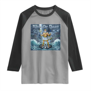 Greek Mythology Poseidon Dart Player Raglan Shirt King Of Dart Trident Thrower TS12 Sport Gray Black Print Your Wear