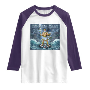 Greek Mythology Poseidon Dart Player Raglan Shirt King Of Dart Trident Thrower TS12 White Purple Print Your Wear