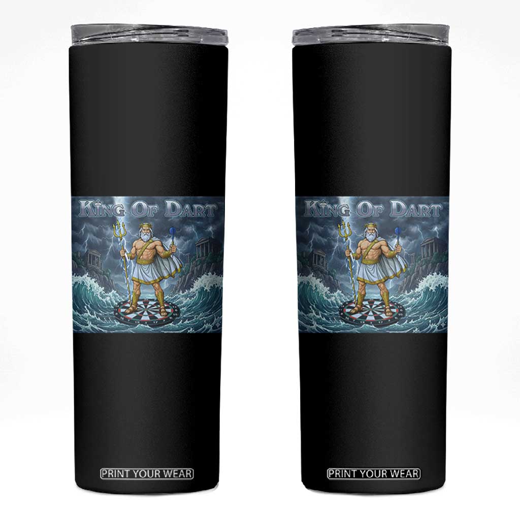 Greek Mythology Poseidon Dart Player Skinny Tumbler King Of Dart Trident Thrower TS12 Black Print Your Wear