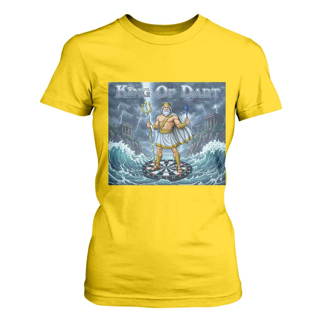 Greek Mythology Poseidon Dart Player T Shirt For Women King Of Dart Trident Thrower TS12 Daisy Print Your Wear