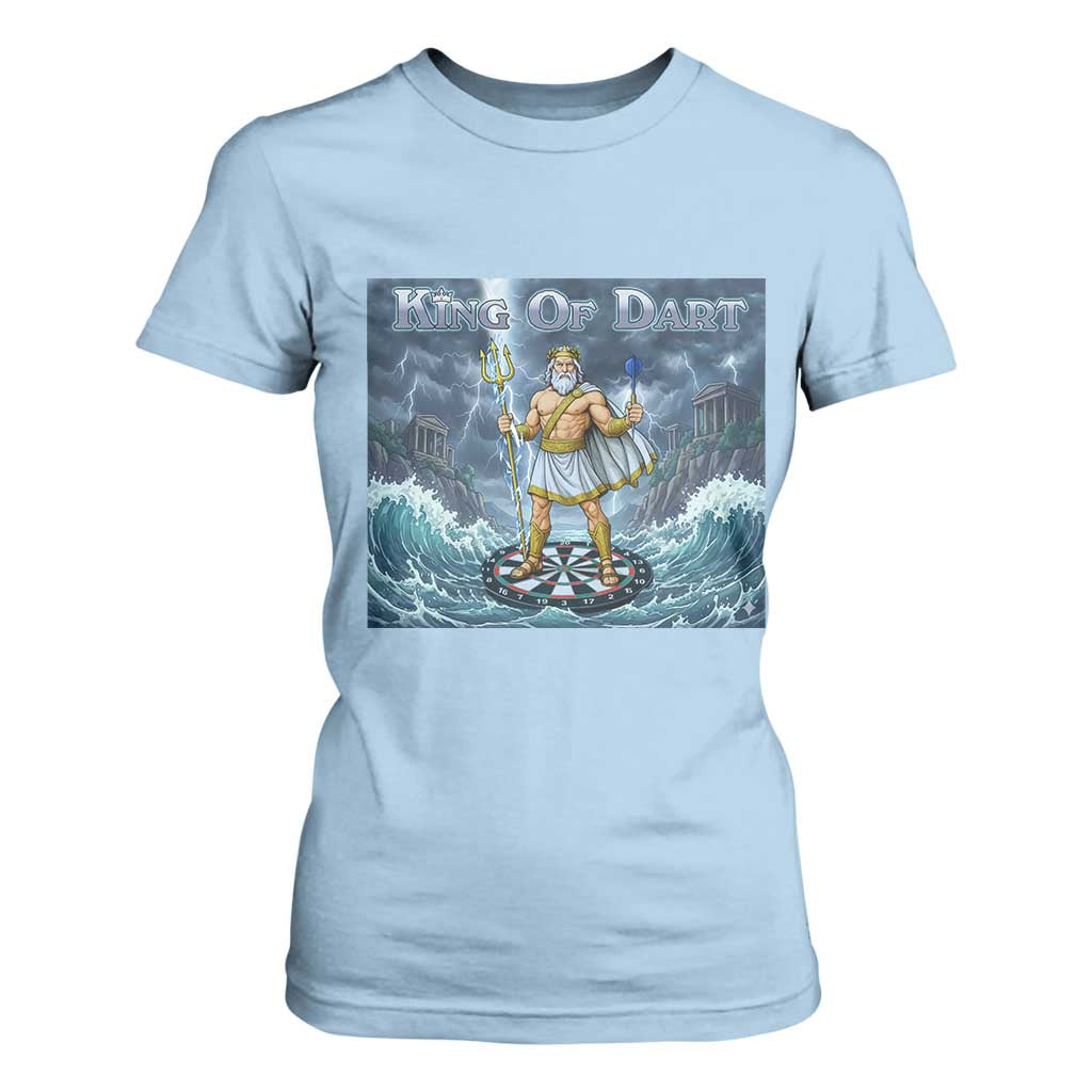 Greek Mythology Poseidon Dart Player T Shirt For Women King Of Dart Trident Thrower TS12 Light Blue Print Your Wear