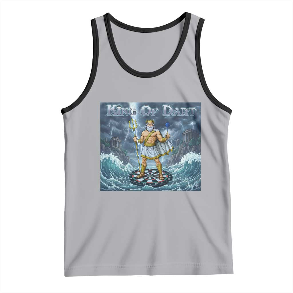 Greek Mythology Poseidon Dart Player Tank Top King Of Dart Trident Thrower TS12 Athletic Heather Black Print Your Wear