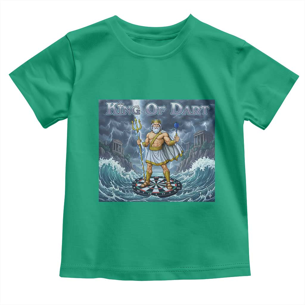 Greek Mythology Poseidon Dart Player Toddler T Shirt King Of Dart Trident Thrower TS12 Irish Green Print Your Wear