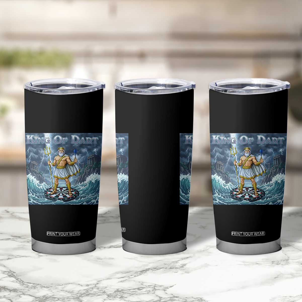 Greek Mythology Poseidon Dart Player Tumbler Cup King Of Dart Trident Thrower TS12 Print Your Wear
