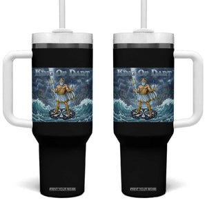Greek Mythology Poseidon Dart Player Tumbler With Handle King Of Dart Trident Thrower TS12 One Size: 40 oz Black Print Your Wear