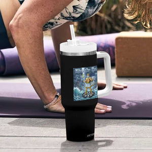 Greek Mythology Poseidon Dart Player Tumbler With Handle King Of Dart Trident Thrower TS12 Print Your Wear