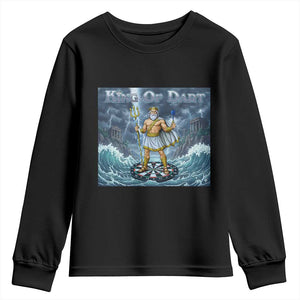 Greek Mythology Poseidon Dart Player Youth Sweatshirt King Of Dart Trident Thrower TS12 Black Print Your Wear