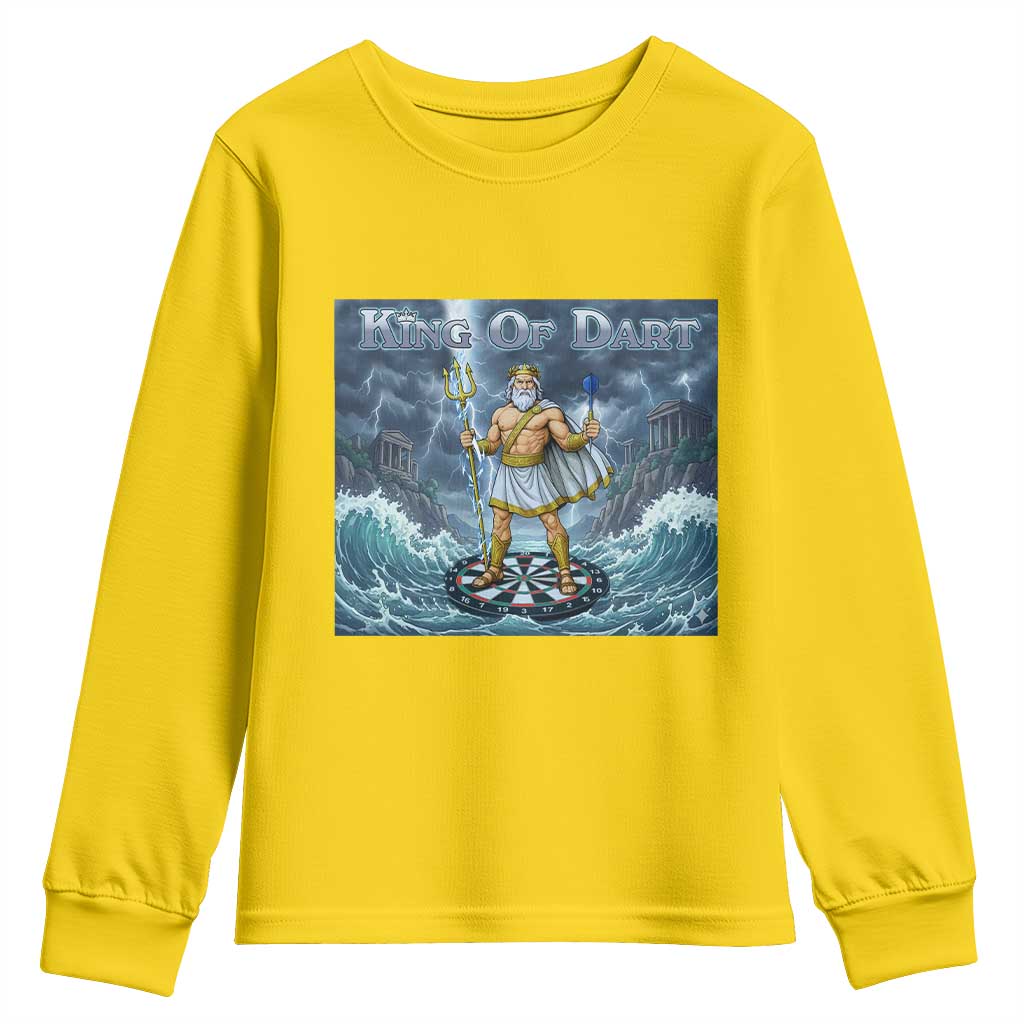 Greek Mythology Poseidon Dart Player Youth Sweatshirt King Of Dart Trident Thrower TS12 Daisy Print Your Wear