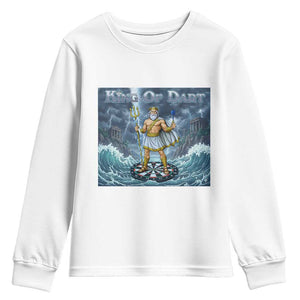 Greek Mythology Poseidon Dart Player Youth Sweatshirt King Of Dart Trident Thrower TS12 White Print Your Wear