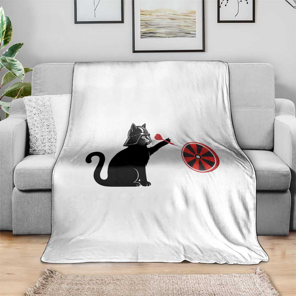 Black Cat Lord Darts Player Throw Blanket Funny Space Scifi Dartist Gift TS12 Print Your Wear