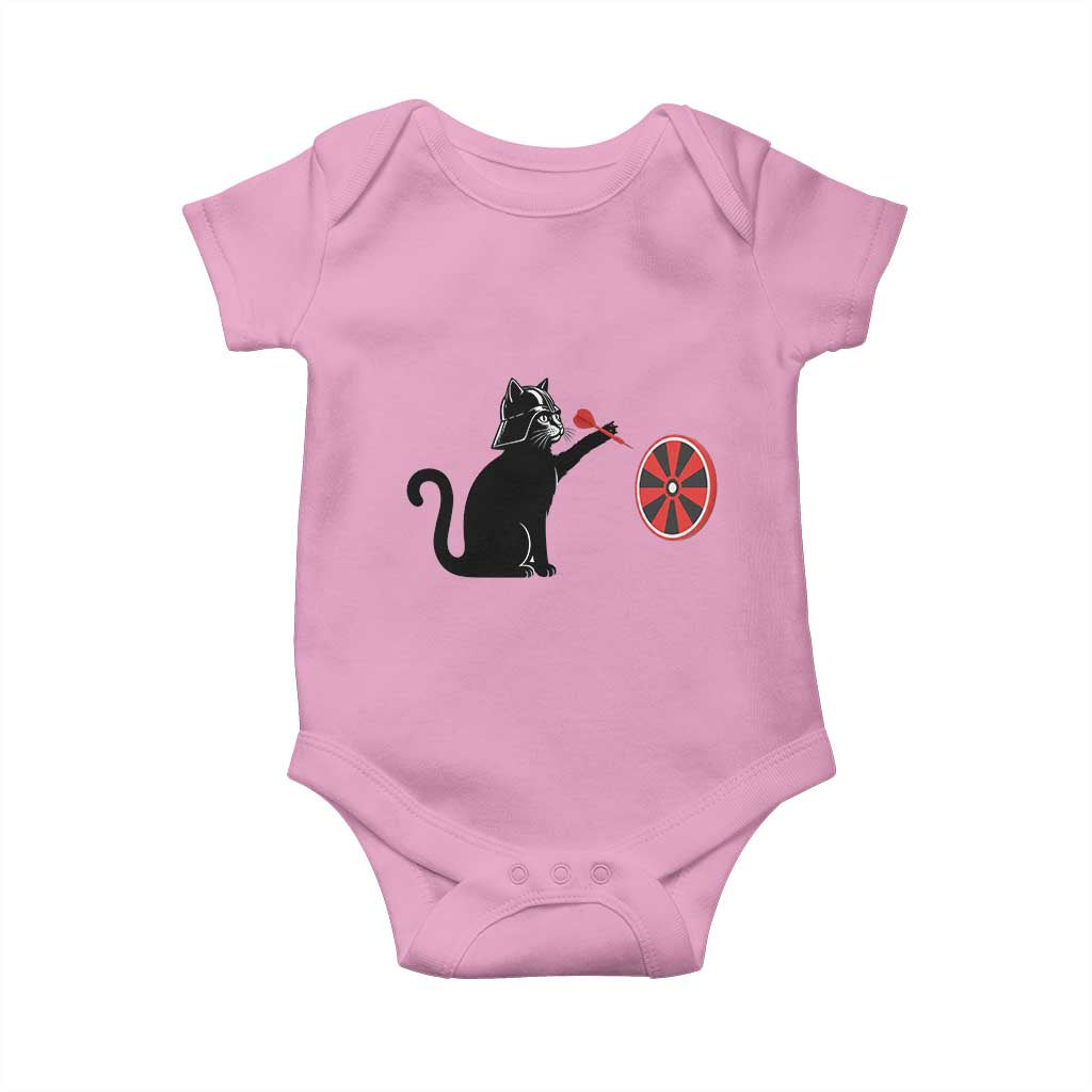 Black Cat Lord Darts Player Baby Onesie Funny Space Scifi Dartist Gift TS12 Light Pink Print Your Wear