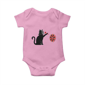 Black Cat Lord Darts Player Baby Onesie Funny Space Scifi Dartist Gift TS12 Light Pink Print Your Wear