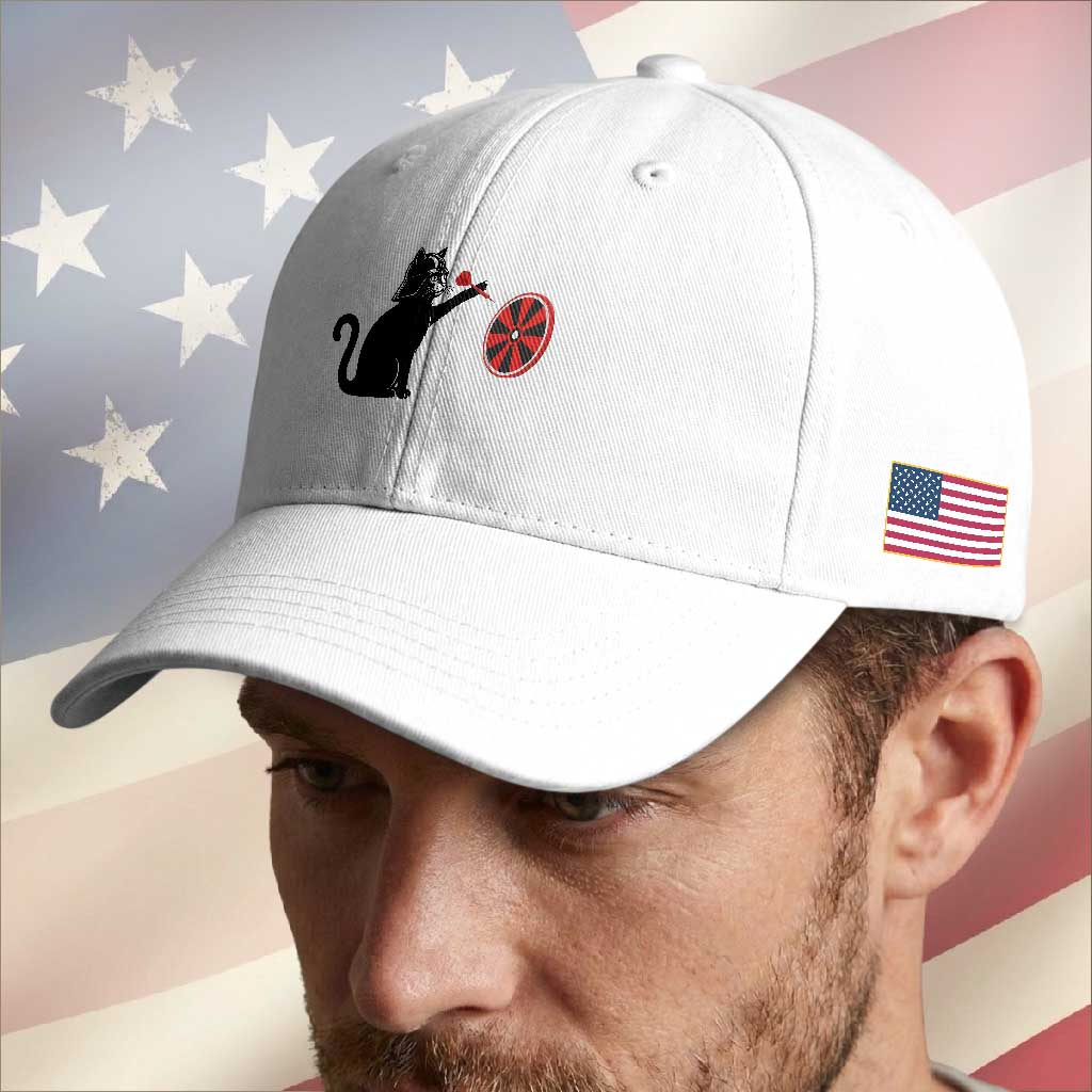 Black Cat Lord Darts Player Baseball Cap Funny Space Scifi Dartist Gift TS12 Print Your Wear