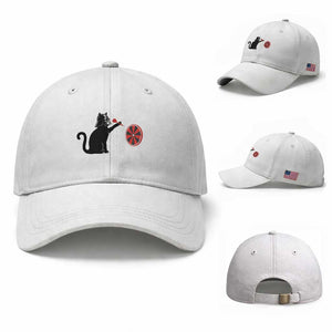 Black Cat Lord Darts Player Baseball Cap Funny Space Scifi Dartist Gift TS12 Baseball Cap Universal Fit White Print Your Wear
