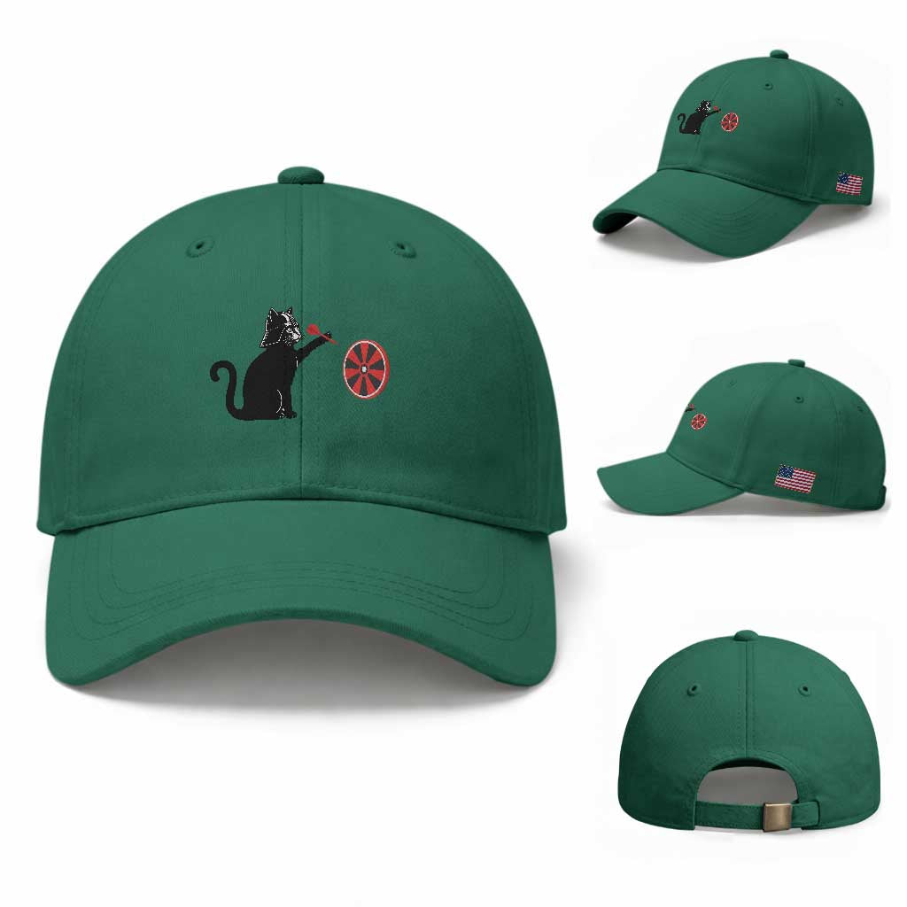 Black Cat Lord Darts Player Baseball Cap Funny Space Scifi Dartist Gift TS12 Baseball Cap Universal Fit Irish Green Print Your Wear