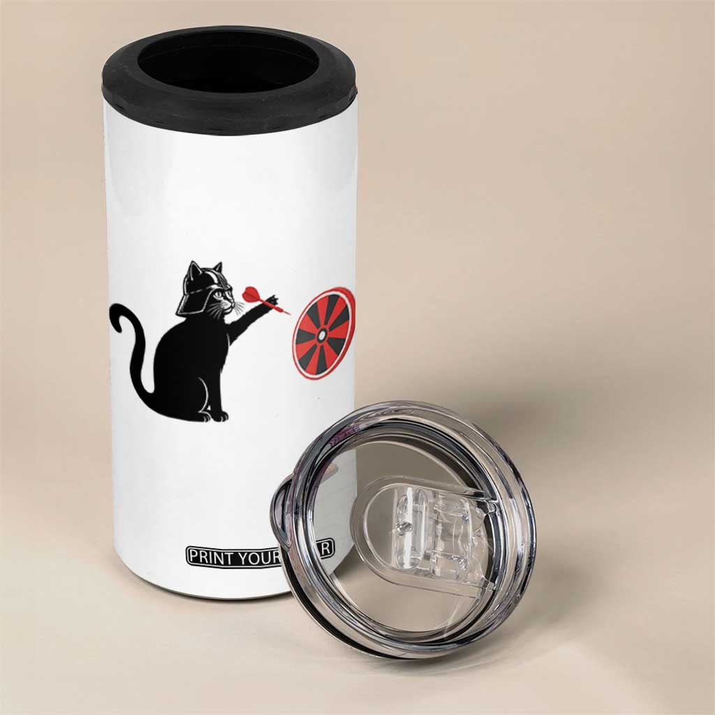 Black Cat Lord Darts Player 4 in 1 Can Cooler Tumbler Funny Space Scifi Dartist Gift TS12 Print Your Wear