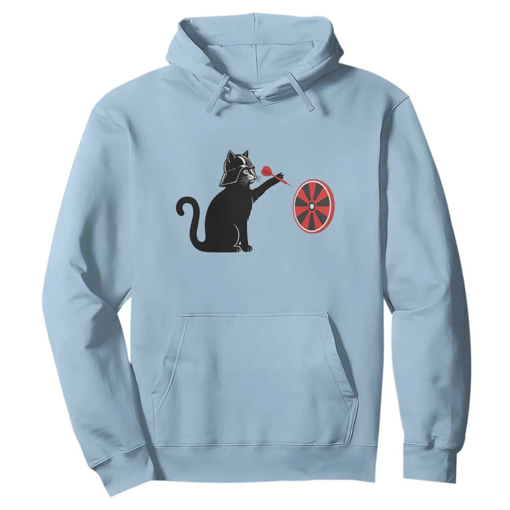 Black Cat Lord Darts Player Hoodie Funny Space Scifi Dartist Gift TS12 Light Blue Print Your Wear