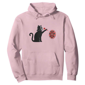 Black Cat Lord Darts Player Hoodie Funny Space Scifi Dartist Gift TS12 Light Pink Print Your Wear