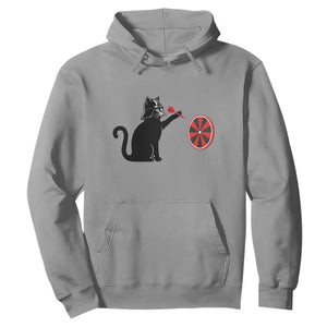Black Cat Lord Darts Player Hoodie Funny Space Scifi Dartist Gift TS12 Sport Gray Print Your Wear