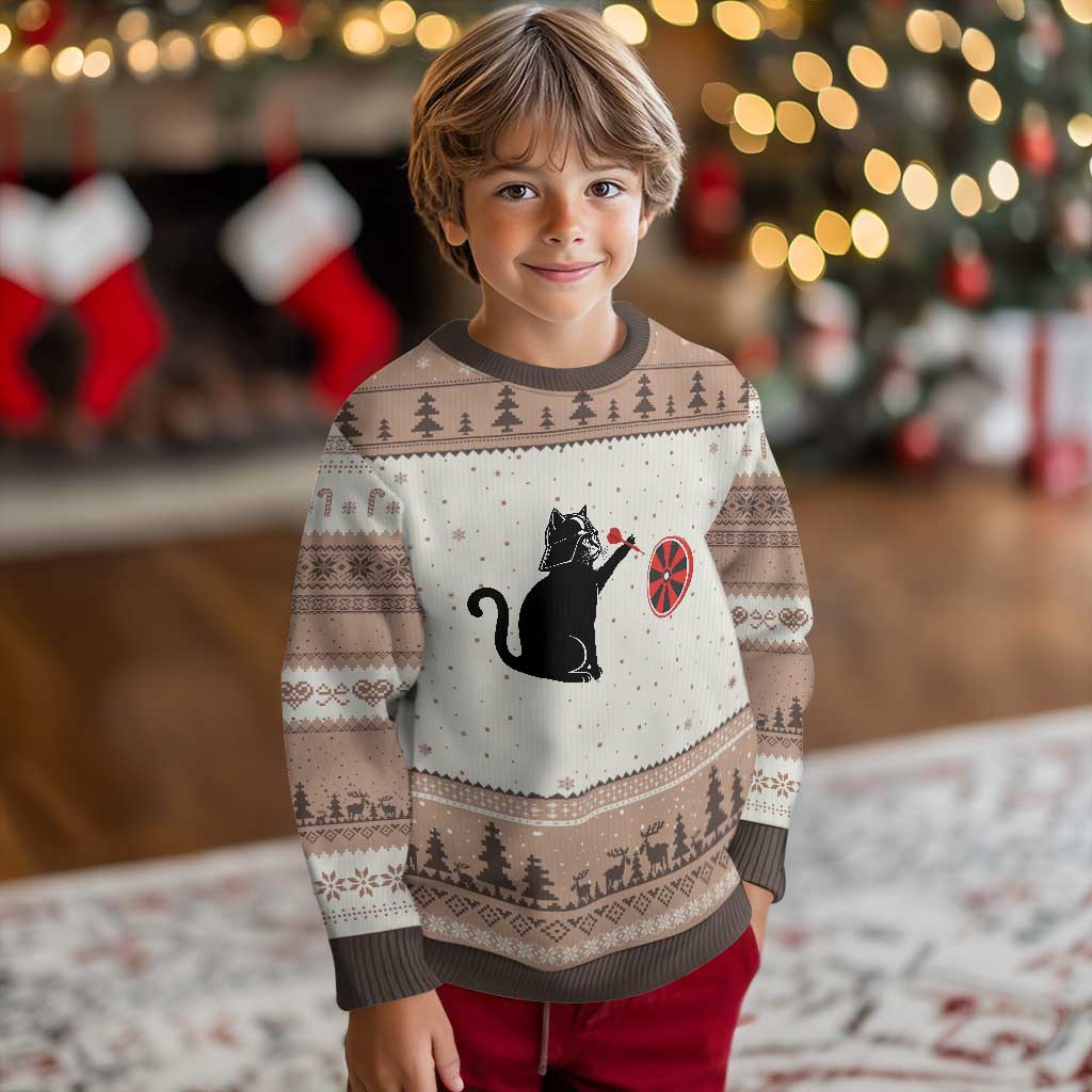 Black Cat Lord Darts Player Ugly Christmas Sweater Funny Space Scifi Dartist Gift TS12 Mocha Mousse Print Your Wear