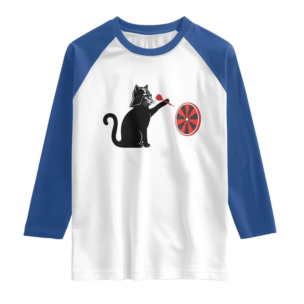 Black Cat Lord Darts Player Raglan Shirt Funny Space Scifi Dartist Gift TS12 White Royal Print Your Wear