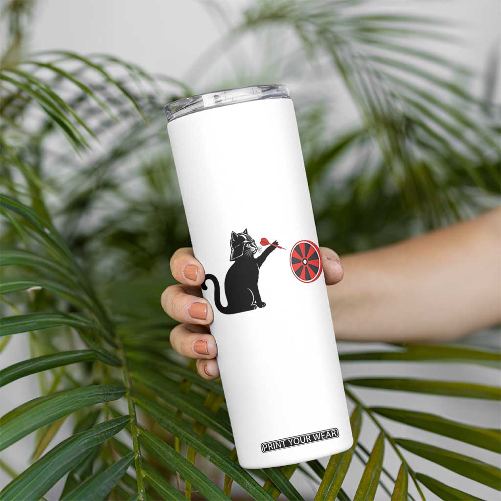 Black Cat Lord Darts Player Skinny Tumbler Funny Space Scifi Dartist Gift TS12 Print Your Wear