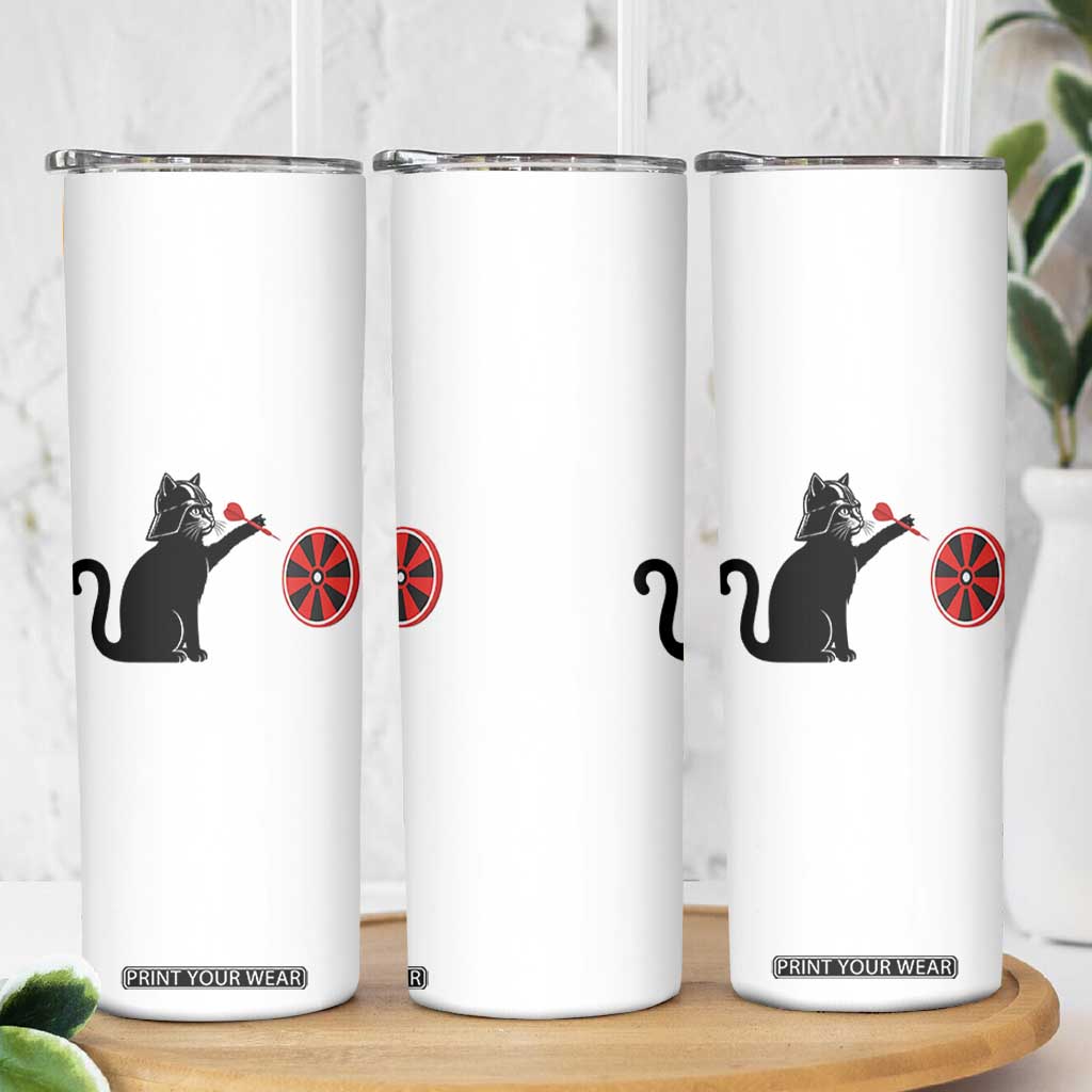 Black Cat Lord Darts Player Skinny Tumbler Funny Space Scifi Dartist Gift TS12 Print Your Wear