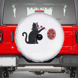 Black Cat Lord Darts Player Spare Tire Cover Funny Space Scifi Dartist Gift TS12 White Print Your Wear