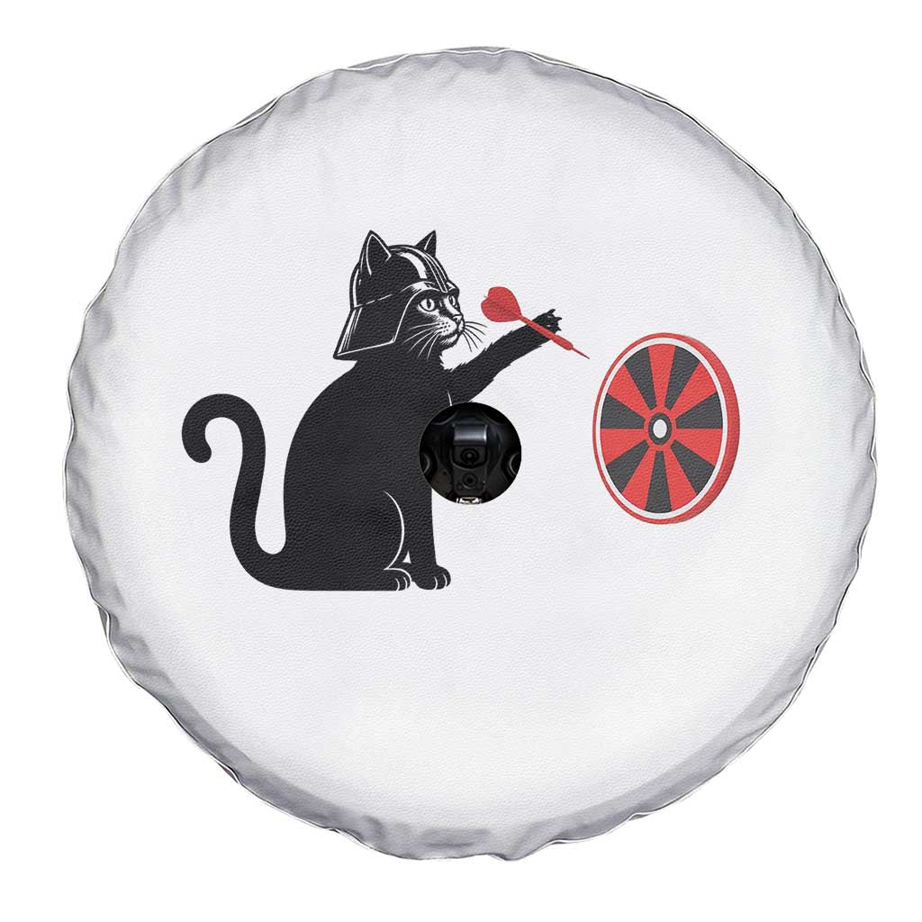 Black Cat Lord Darts Player Spare Tire Cover Funny Space Scifi Dartist Gift TS12 Print Your Wear