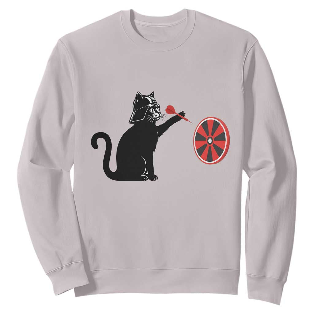 Black Cat Lord Darts Player Sweatshirt Funny Space Scifi Dartist Gift TS12 Ice Gray Print Your Wear