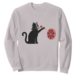 Black Cat Lord Darts Player Sweatshirt Funny Space Scifi Dartist Gift TS12 Ice Gray Print Your Wear