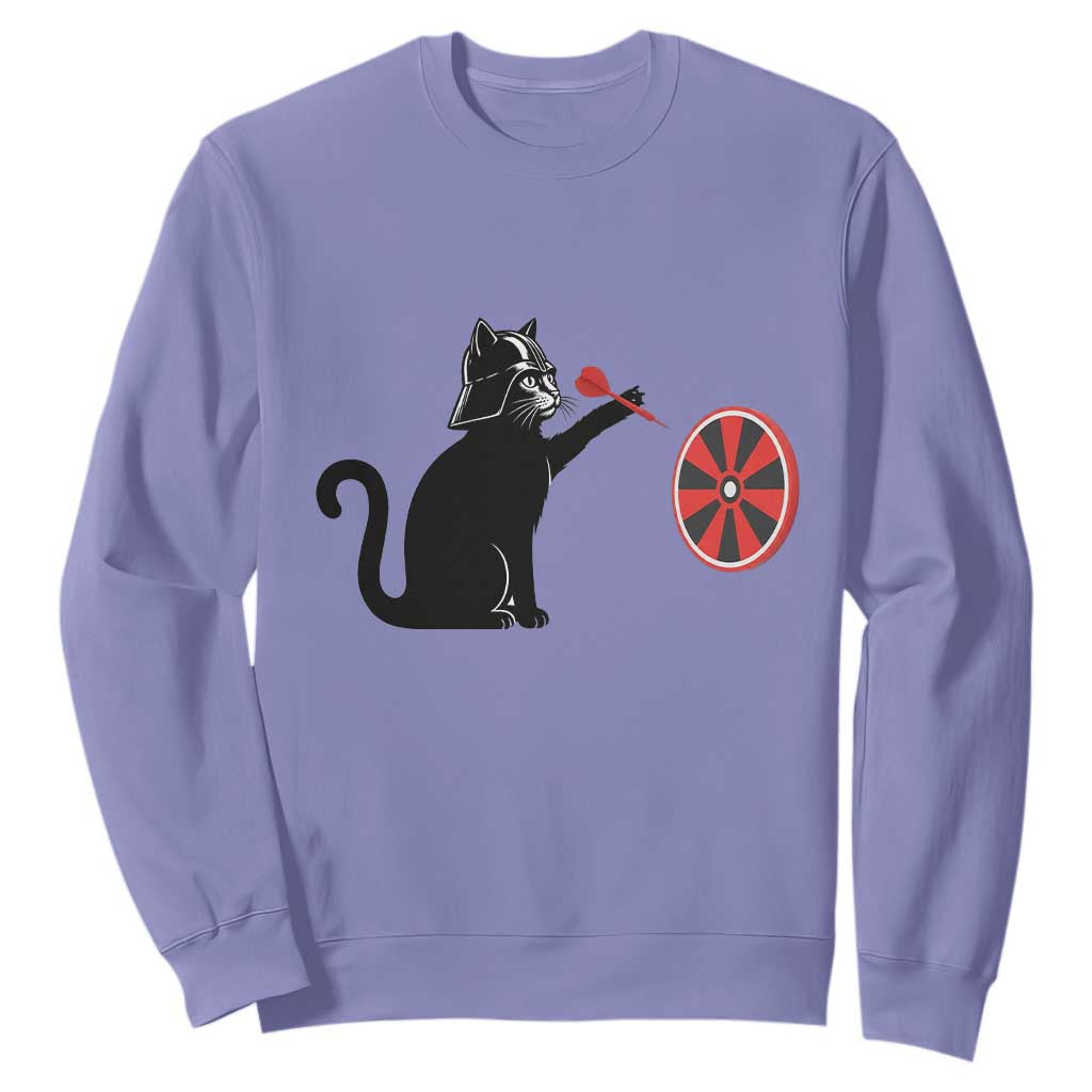 Black Cat Lord Darts Player Sweatshirt Funny Space Scifi Dartist Gift TS12 Violet Print Your Wear