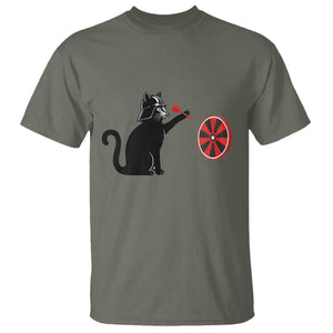 Black Cat Lord Darts Player T Shirt Funny Space Scifi Dartist Gift TS12 Military Green Print Your Wear
